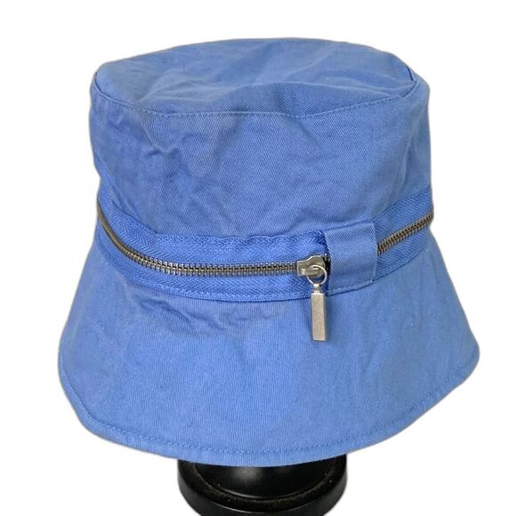 BANANA REPUBLIC Blue Bucket Sun Hat Zipper Accent UNISEX Small Medium - Picture 1 of 10